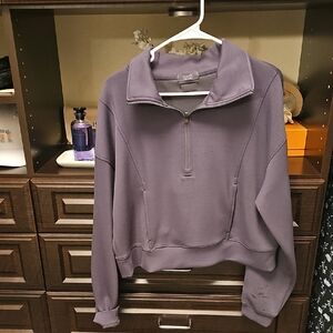 nuuds Lavender Quarter-Zip Women's Sweater